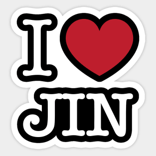 I love BTS jin kim seokjin typography Morcaworks Sticker